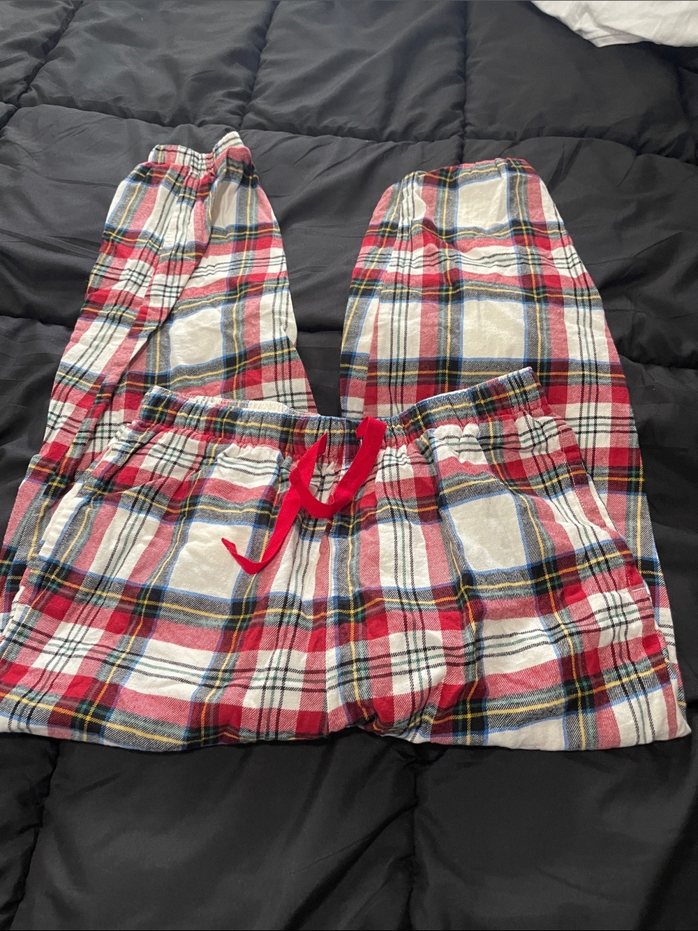 Kids Red Plaid Cotton Pajama Pants - Brand Unspecified